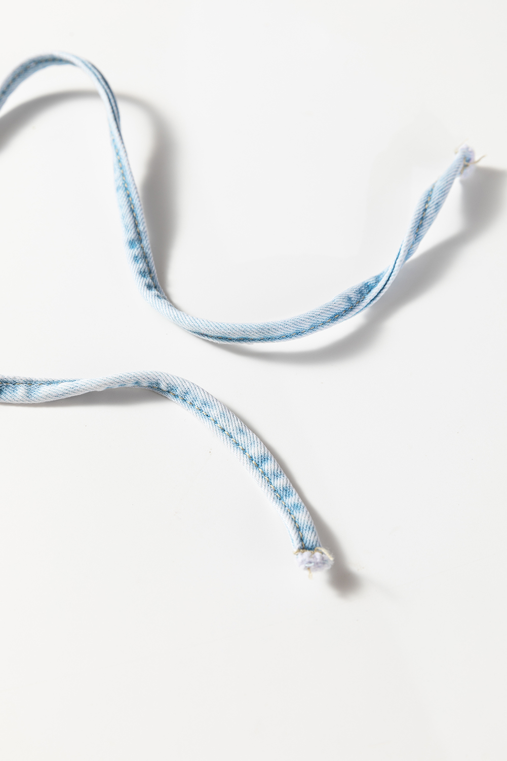 Myosotis Exposed Stitch Detail Drawstring Barrel Jeans