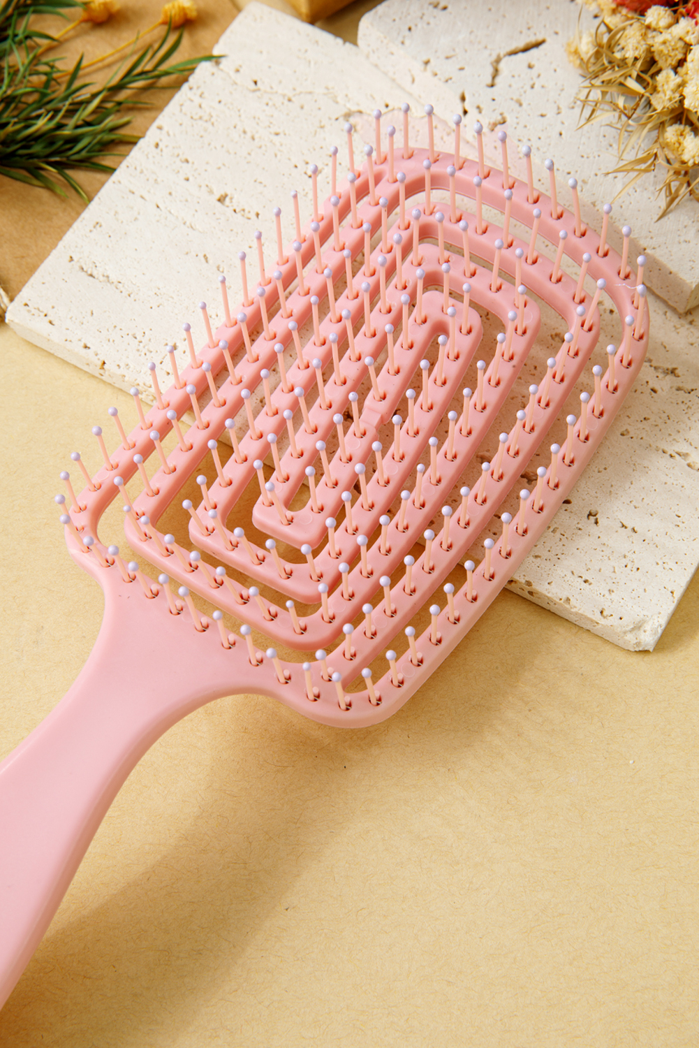 Gossamer Pink ABS Fluffy Hair Volume Comb