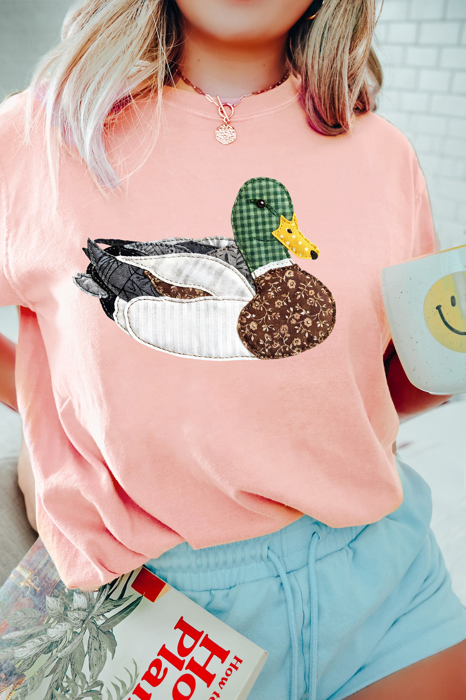 Khaki Flying Mallard Print Crew Neck T Shirt
