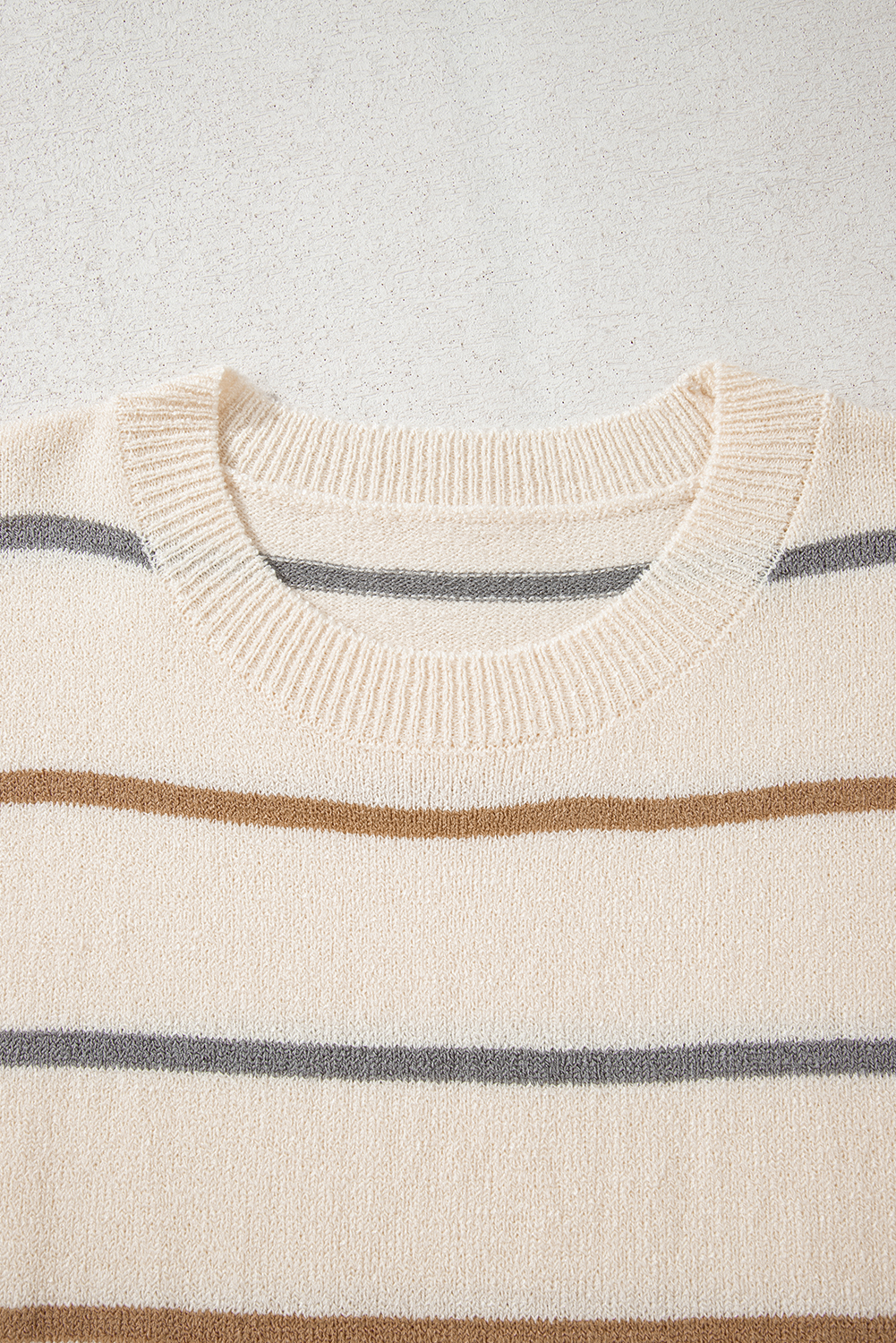 Multicolour Striped Buttoned Front V Neck Drop Shoulder Cardigan Sweater