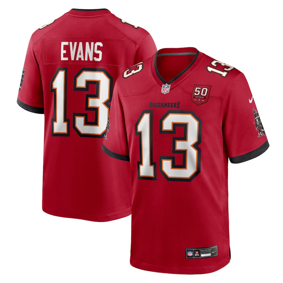Men's Tampa Bay Buccaneers Mike Evans Nike Red 50th Anniversary Game Jersey