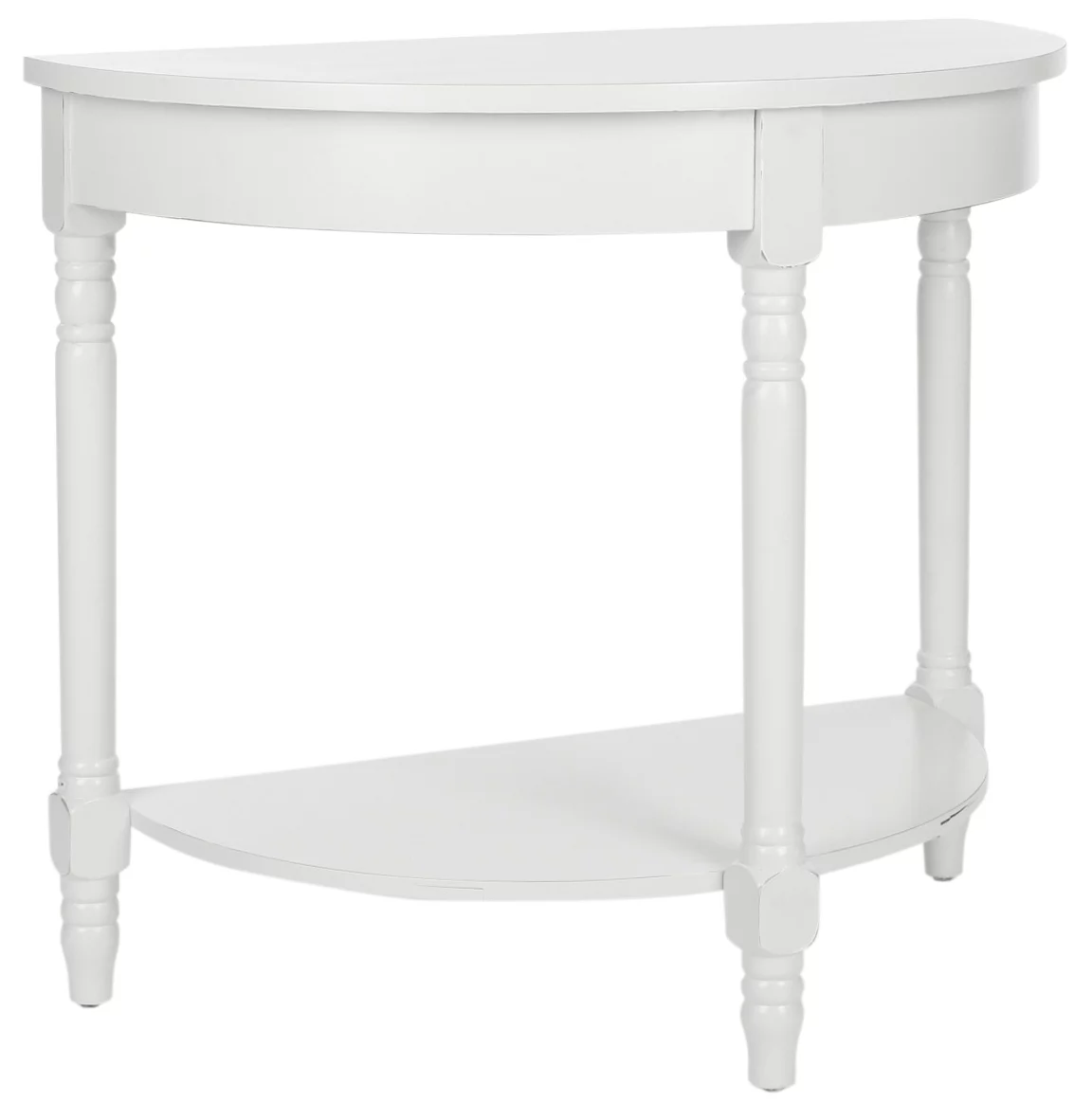 SAFAVIEH Randell Nautical Rustic Demilune Console, Shady White - Curated Treasures Market