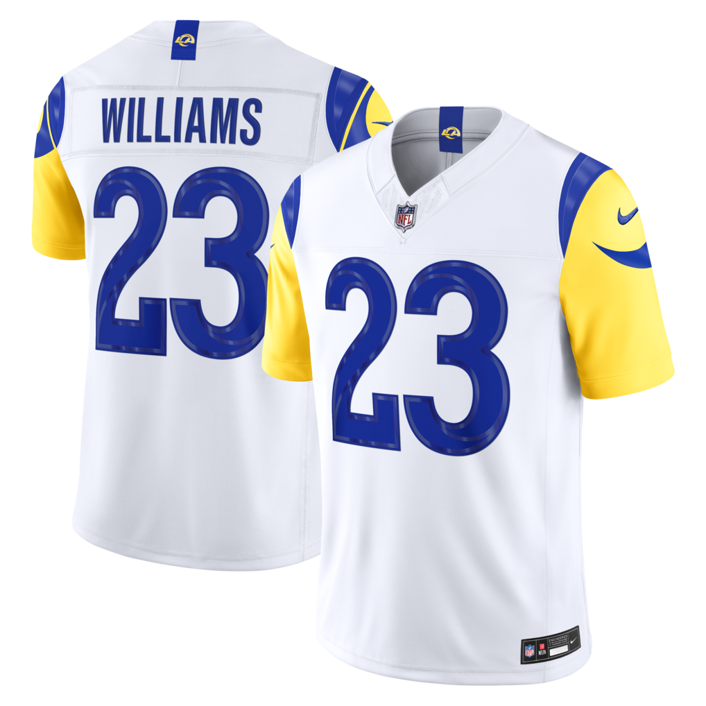 Men's Los Angeles Rams Kyren Williams Nike White Vapor F.U.S.E. Sewn Down Limited Jersey