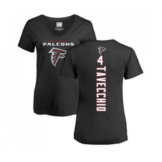 Football Women's Atlanta Falcons #4 Giorgio Tavecchio Black Backer T-Shirt