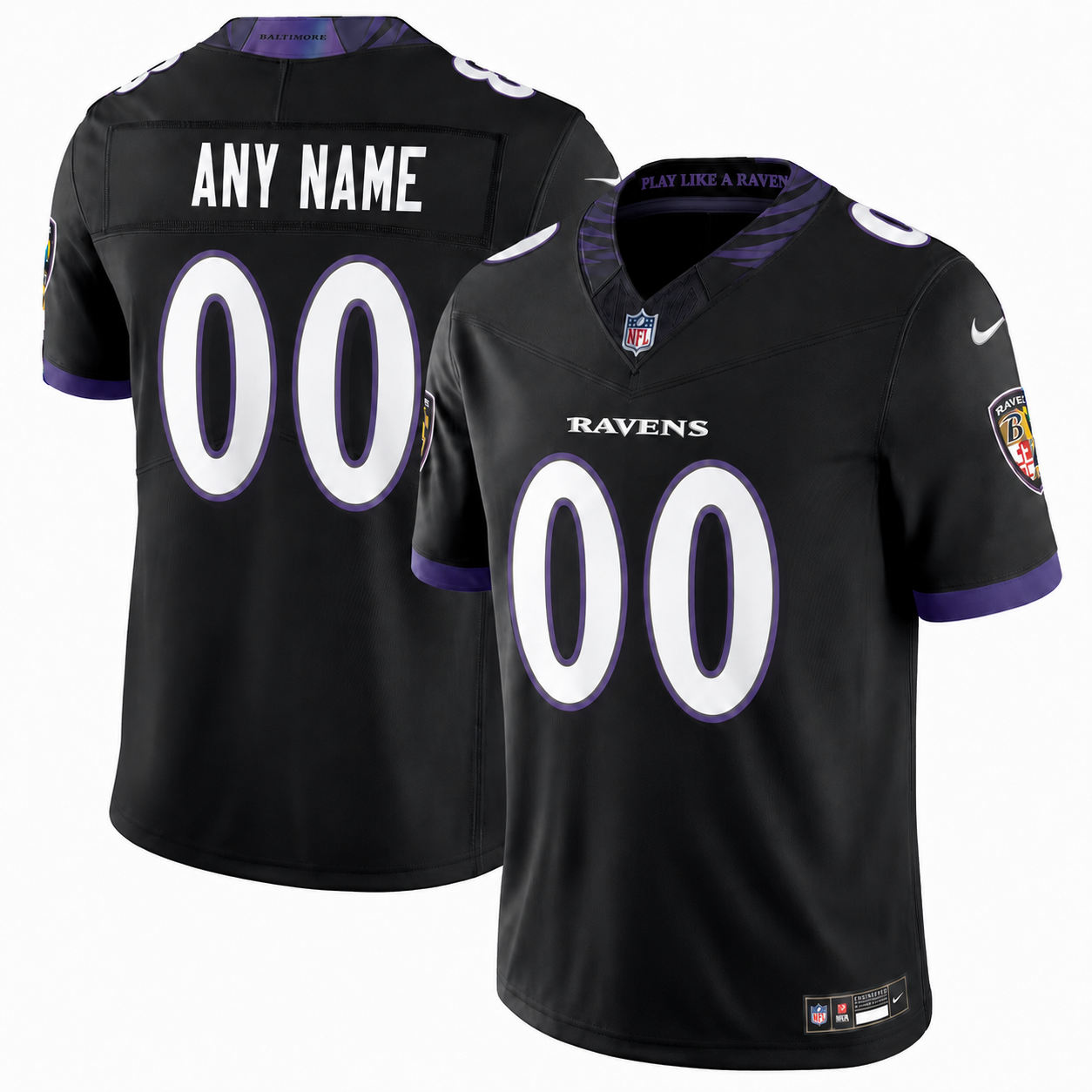 Men's Baltimore Ravens  Nike Black Alternate Custom Jersey