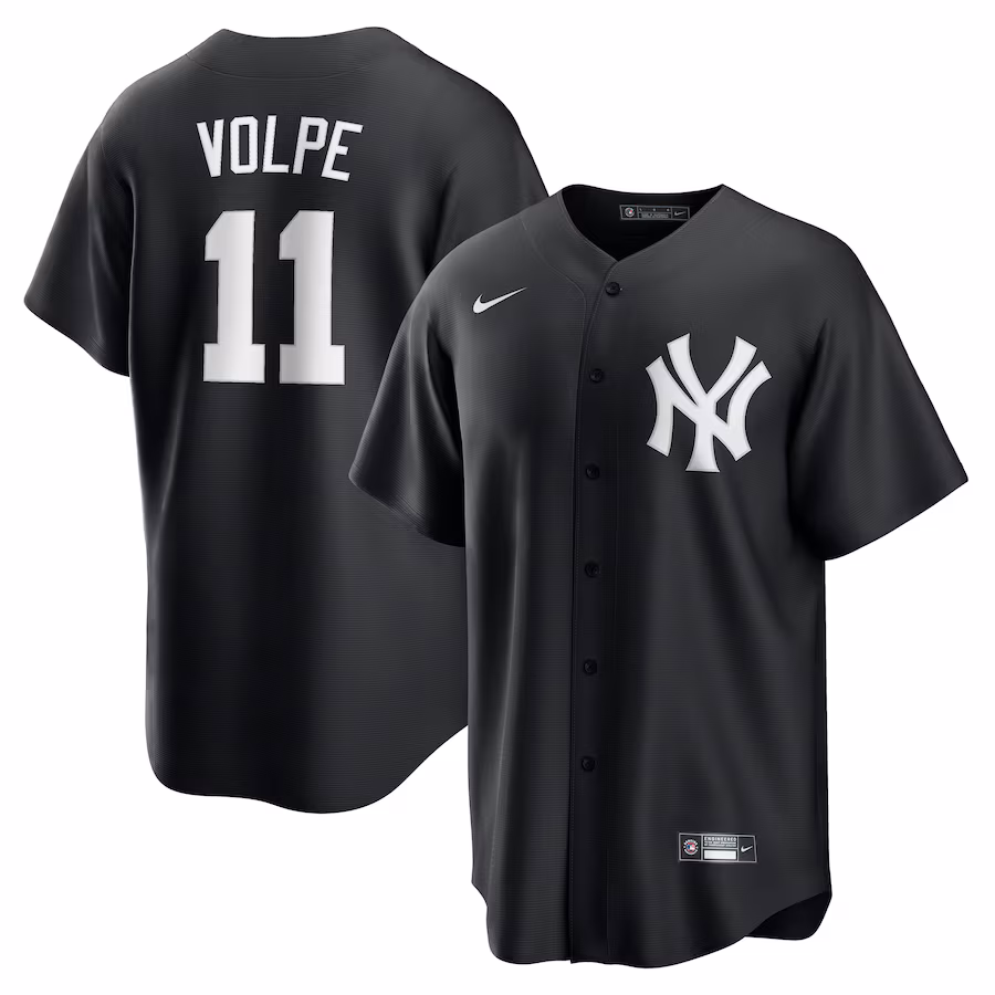 Men's New York Yankees Anthony Volpe Nike Black Fashion Replica Player Jersey