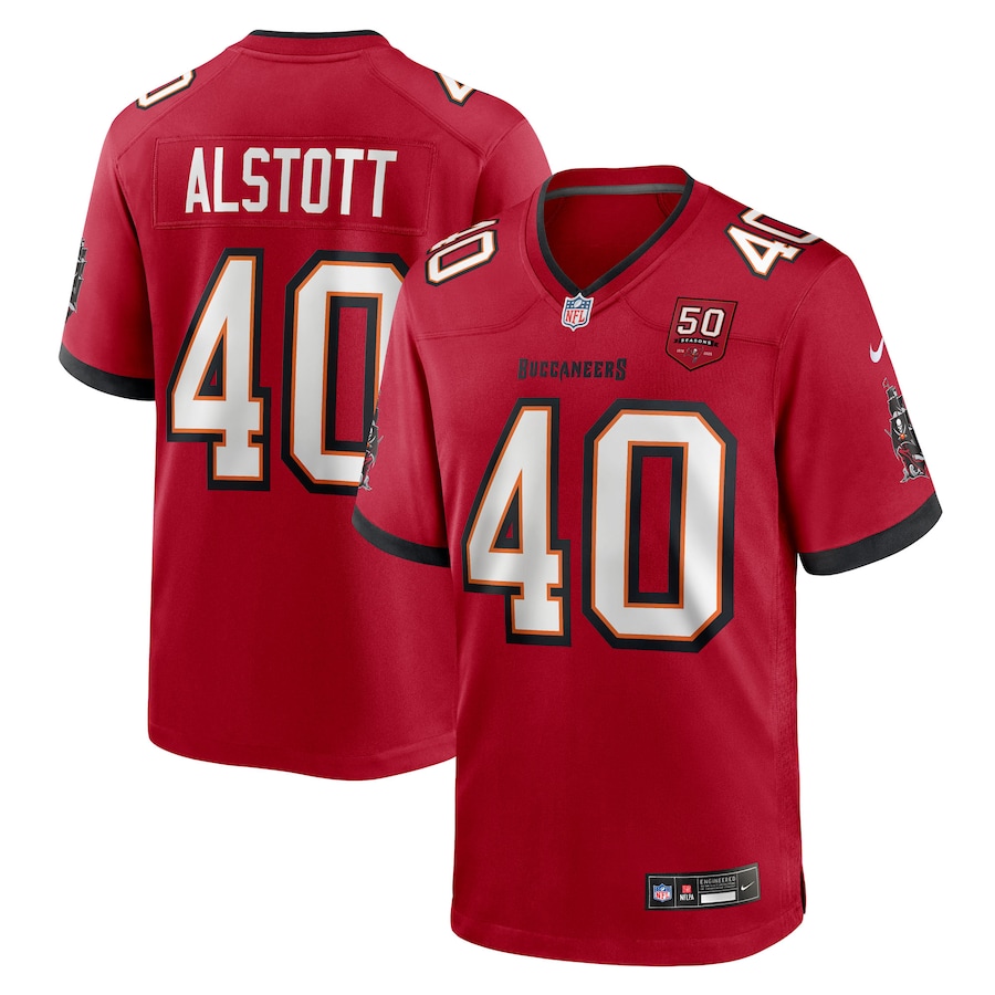 Men's Tampa Bay Buccaneers Mike Alstott Nike Red 50th Season Team Game Jersey