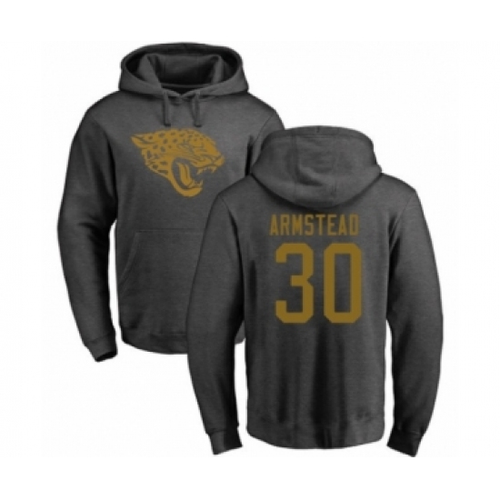 Football Jacksonville Jaguars #30 Ryquell Armstead Ash One Color Pullover Hoodie