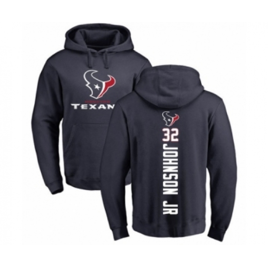 Football Houston Texans #32 Lonnie Johnson Navy Blue Backer Pullover Hoodie