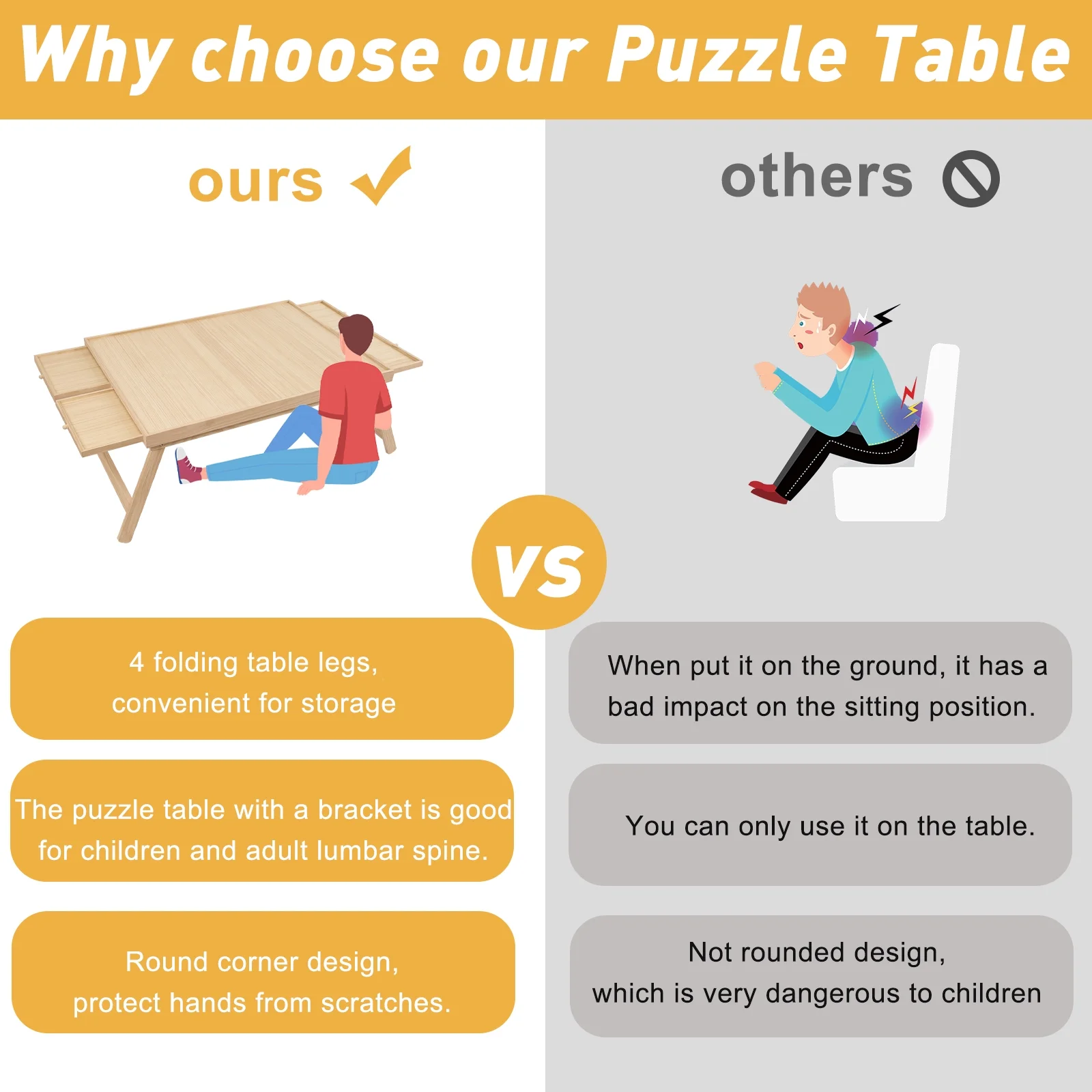 1500Pcs Jigsaw Puzzle Table with Folding Legs，34