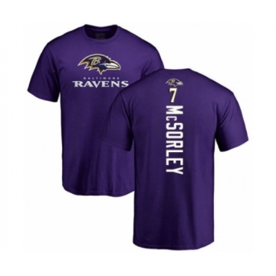 Football Baltimore Ravens #7 Trace McSorley Purple Backer T-Shirt