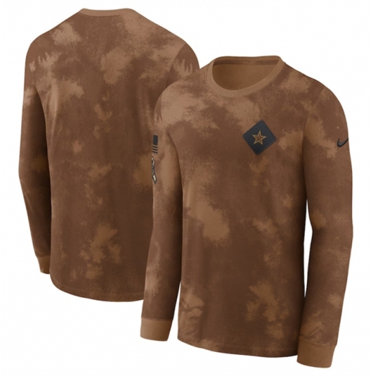 Men's Dallas Cowboys 2023 Brown Salute To Service Long Sleeve T Shirt
