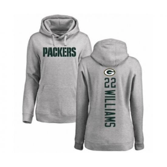Football Women's Green Bay Packers #22 Dexter Williams Ash Backer Hoodie