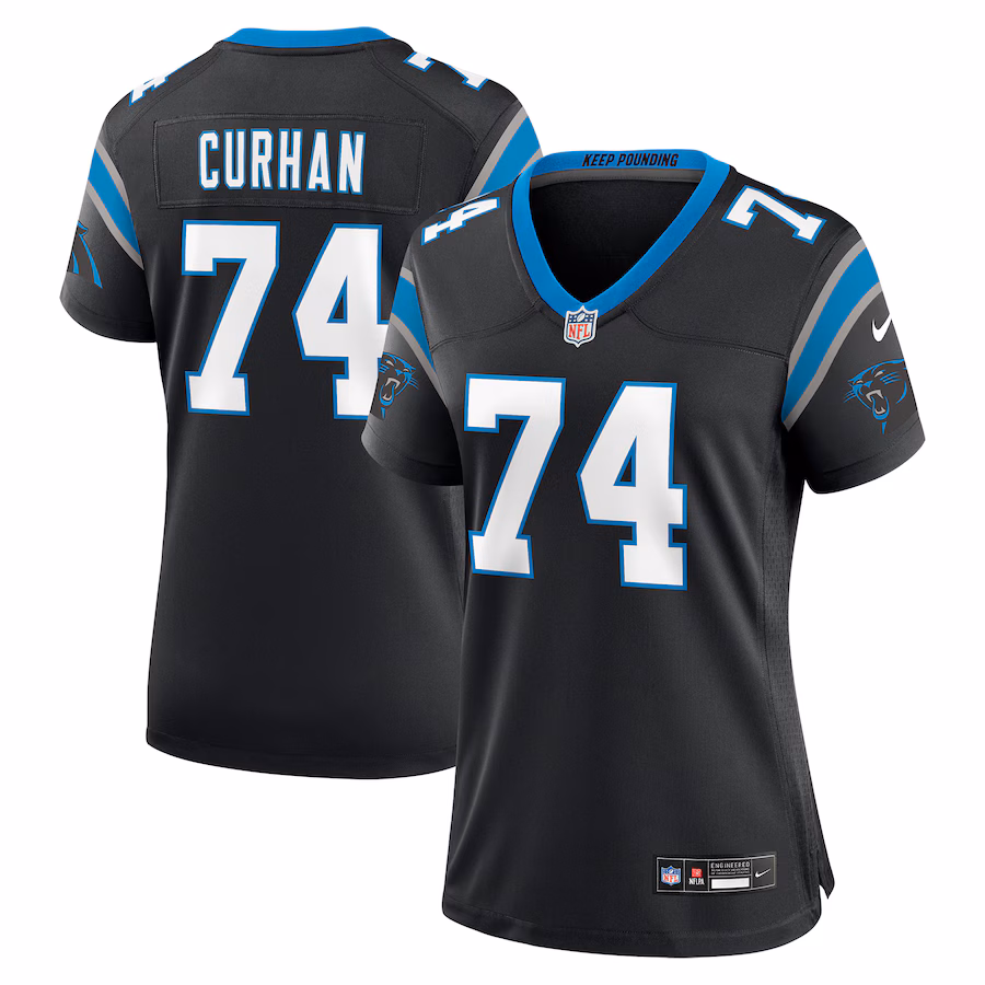 Women's Carolina Panthers Jake Curhan Nike Black Team Game Jersey