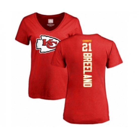 Football Women's Kansas City Chiefs #21 Bashaud Breeland Red Backer T-Shirt