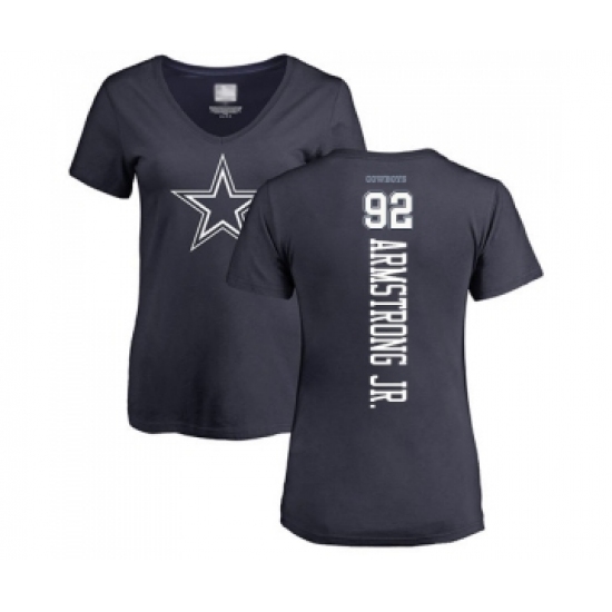 Football Women's Dallas Cowboys #92 Dorance Armstrong Jr. Navy Blue Backer T-Shirt