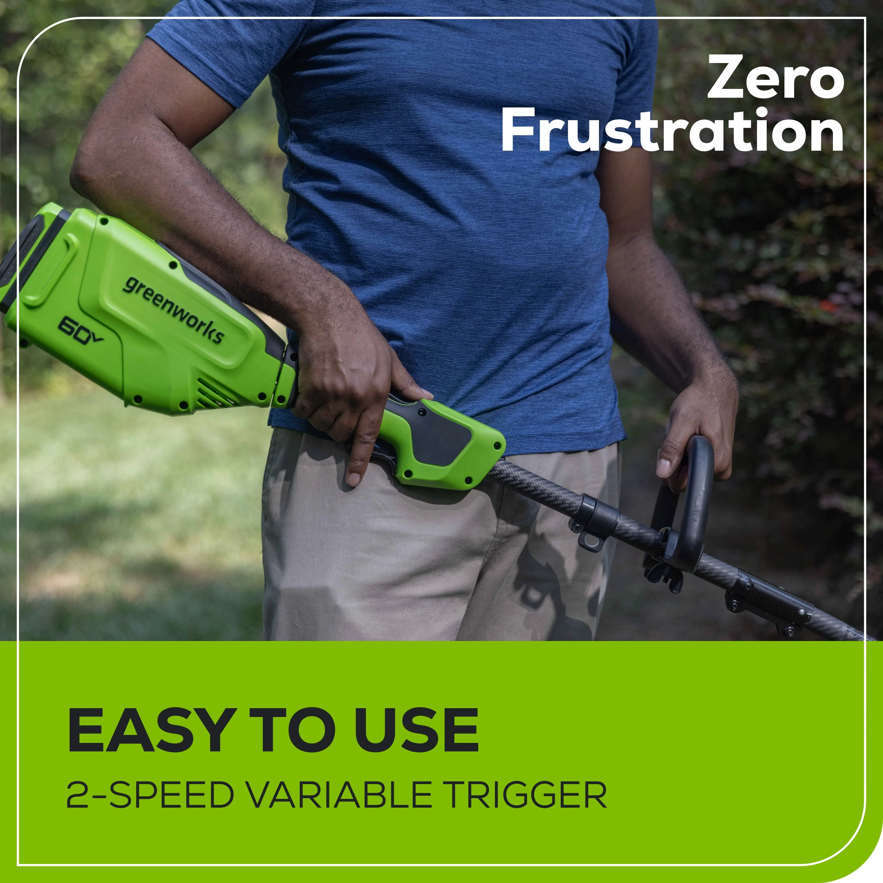 Greenworks 60V 16 Front Mount Carbon Fiber String Trimmer & 750 CFM at 170 mph Blower Kit + 2.5Ah Battery & 3A Charger 1359702