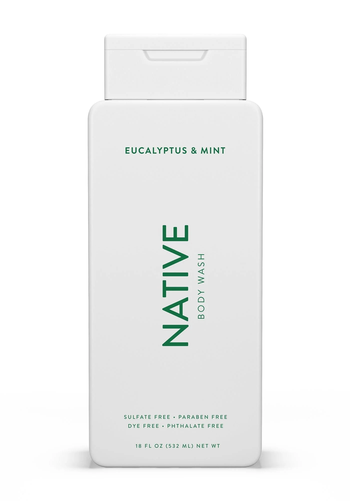 Native Body Wash, Eucalyptus & Mint, Sulfate Free, Paraben Free, for Men and Women, 18 oz