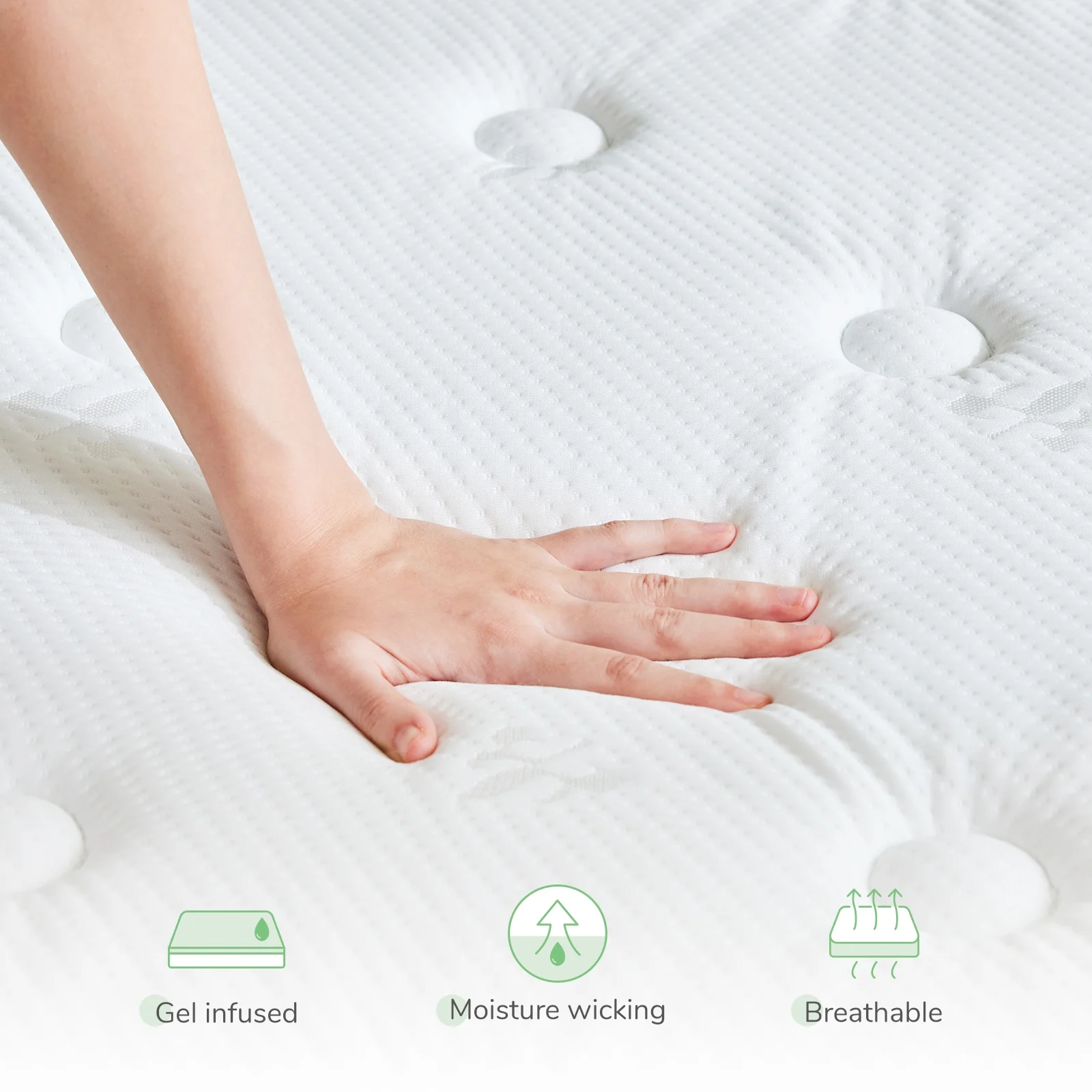 Novilla BloomyDream 12 Pillow Top Gel Memory Foam Pocketed Coils Hybrid Mattress, Queen Size