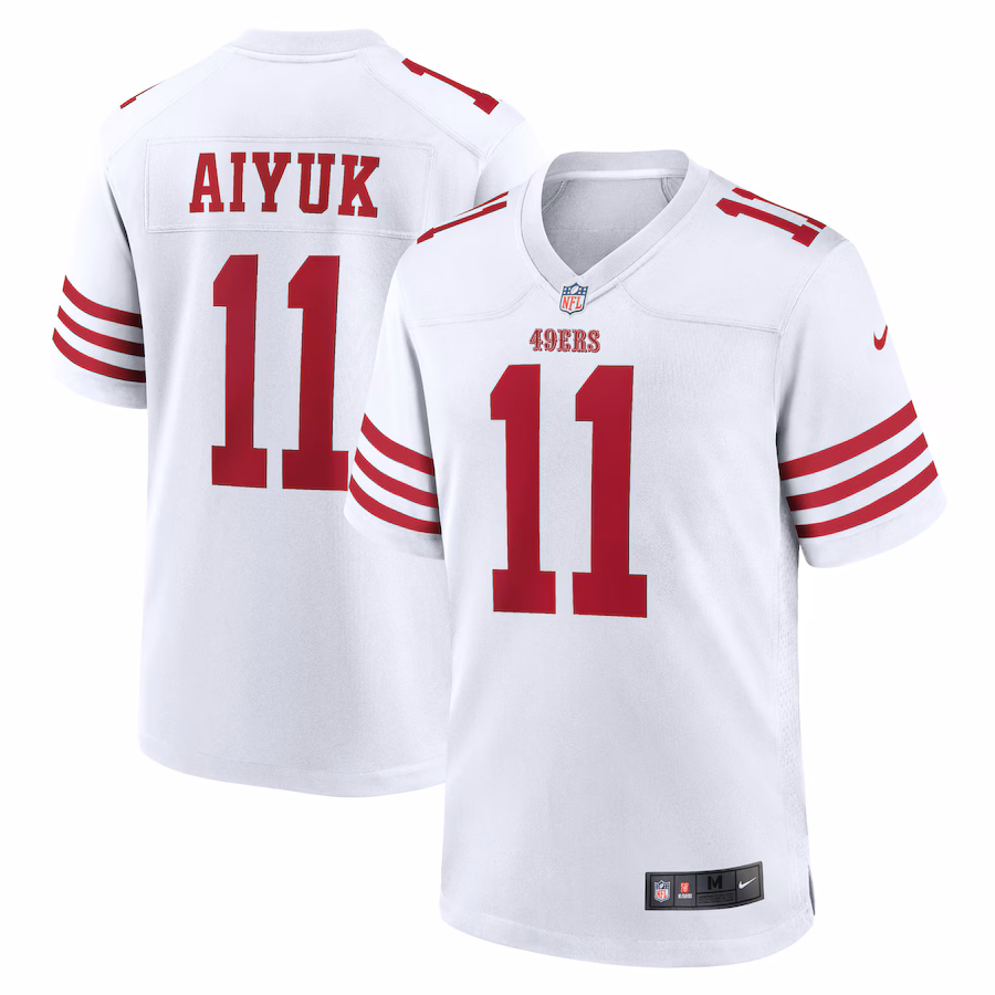 Men's San Francisco 49ers Brandon Aiyuk Nike White Game Jersey