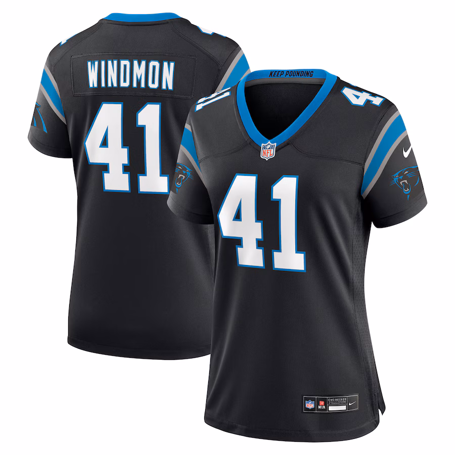 Women's Carolina Panthers Jacoby Windmon Nike Black Team Game Jersey