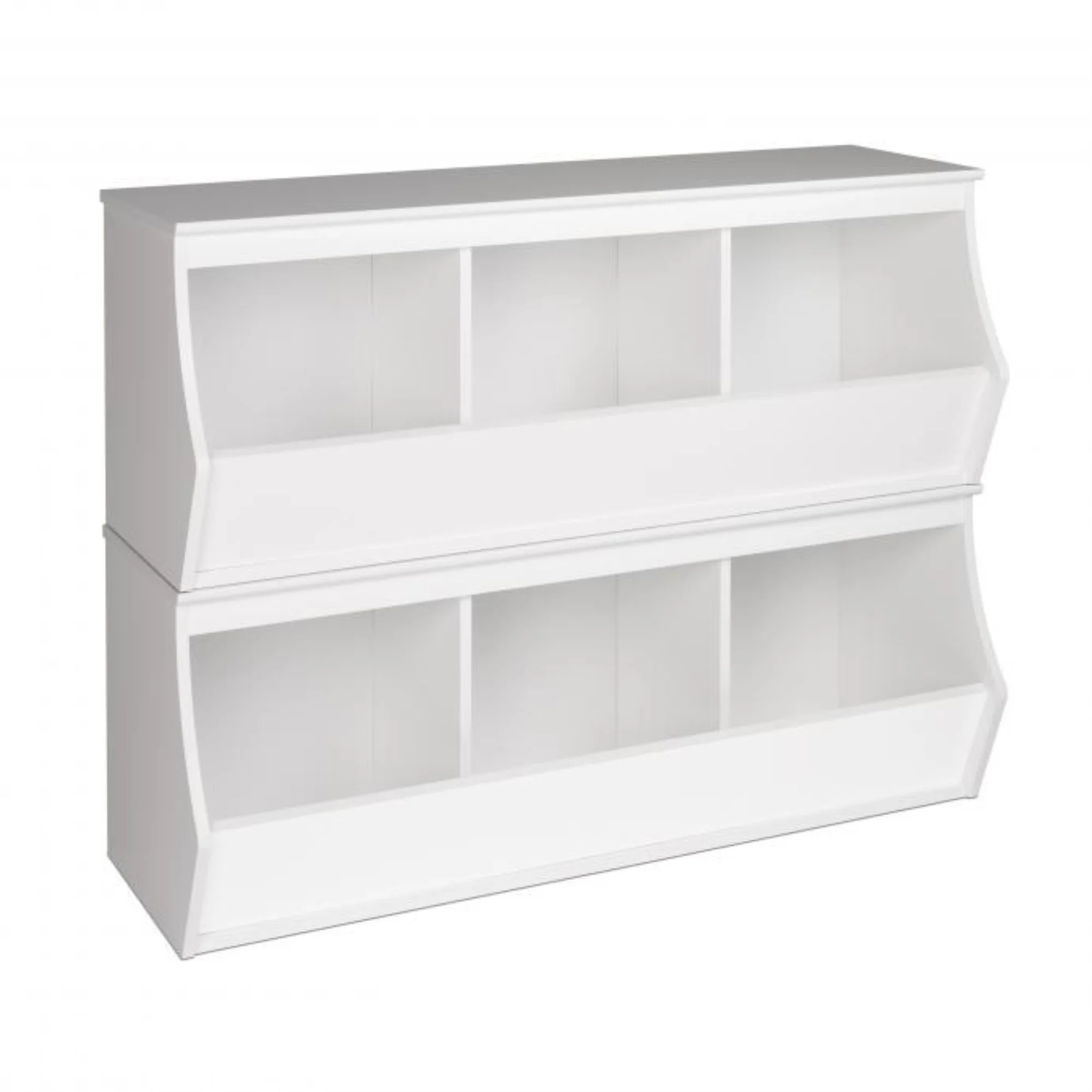 Prepac Monterey Stacked 6-Bin Storage Cubby in White - Curated Treasures Market