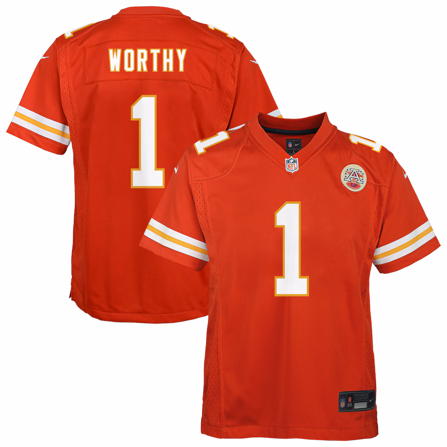Youth Kansas City Chiefs Xavier Worthy Nike Red Team Game Jersey