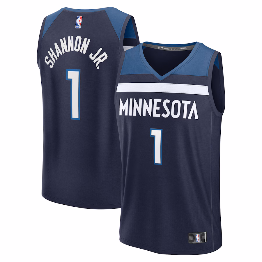 Men's Minnesota Timberwolves Terrence Shannon Jr. Fanatics Navy Fast Break Replica Jersey - Icon Edition
