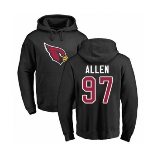 Football Arizona Cardinals #97 Zach Allen Black Name & Number Logo Pullover Hoodie