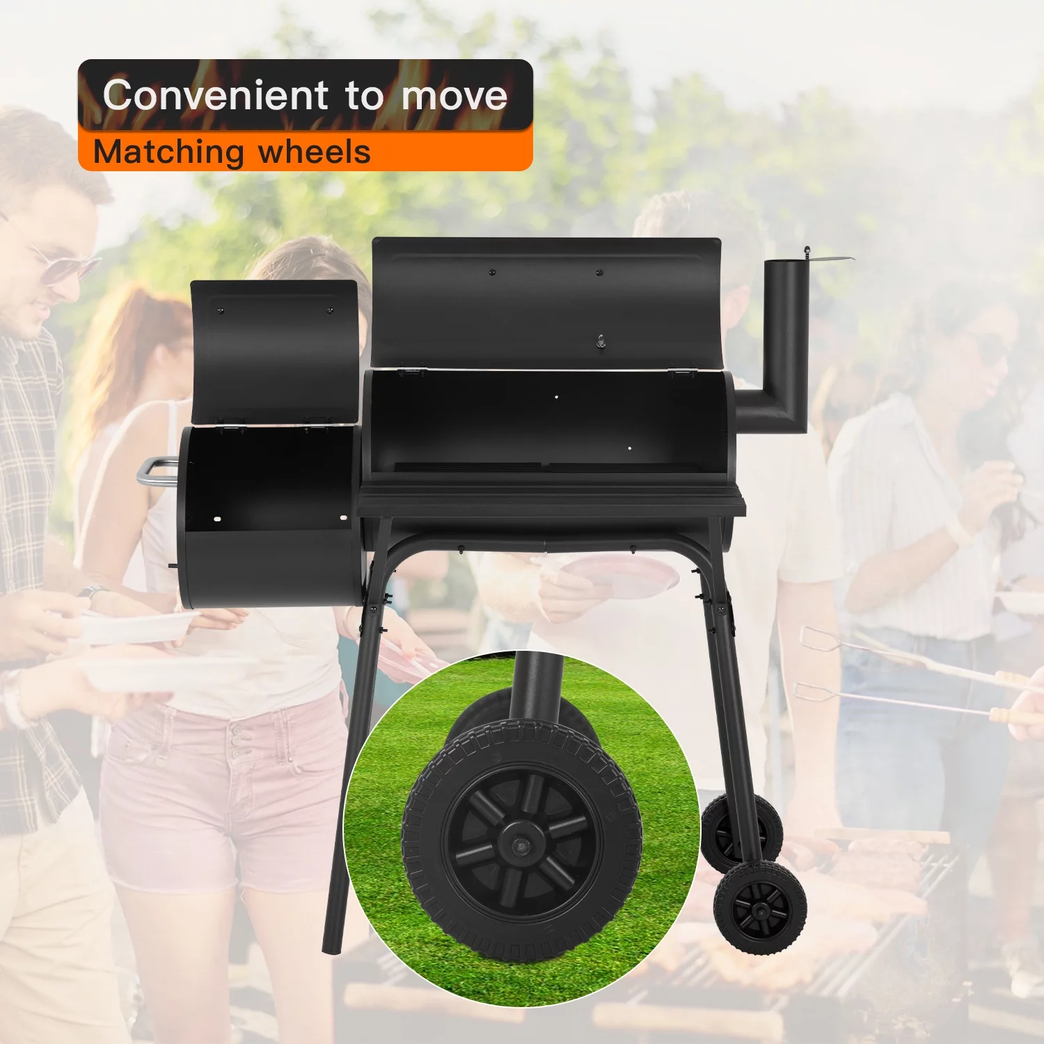 CL.HPAHKL Grill,Outdoor BBQ Grill Smokers Grills BBQ Charcoal Grill Charcoal Barbecue Coal Grill Portable Grill Offset Smoker,for 6-10 People Patio Backyard Camping Picnic BBQ