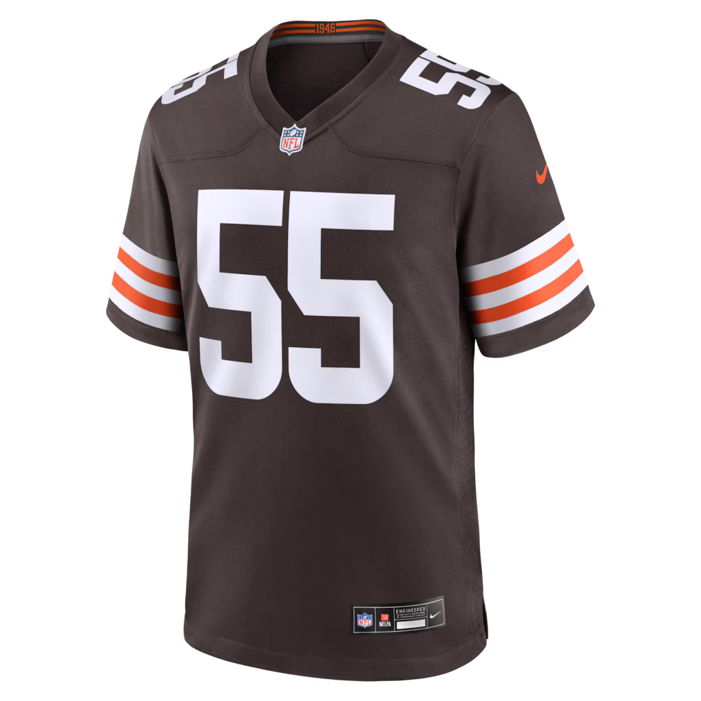 Men's Cleveland Browns Spencer Fano Nike Brown 2026 NFL Draft First Round Pick No. 9 Team  Jersey