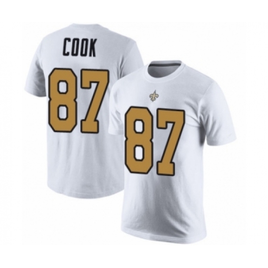 Football New Orleans Saints #87 Jared Cook White Rush Pride Name & Number T-Shirt