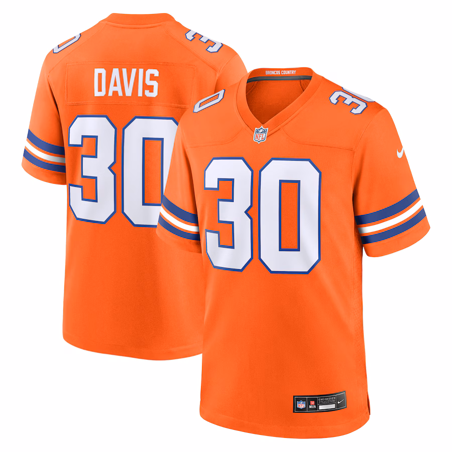 Men's Denver Broncos Terrell Davis Nike Orange Retired Player Alternate Game Jersey