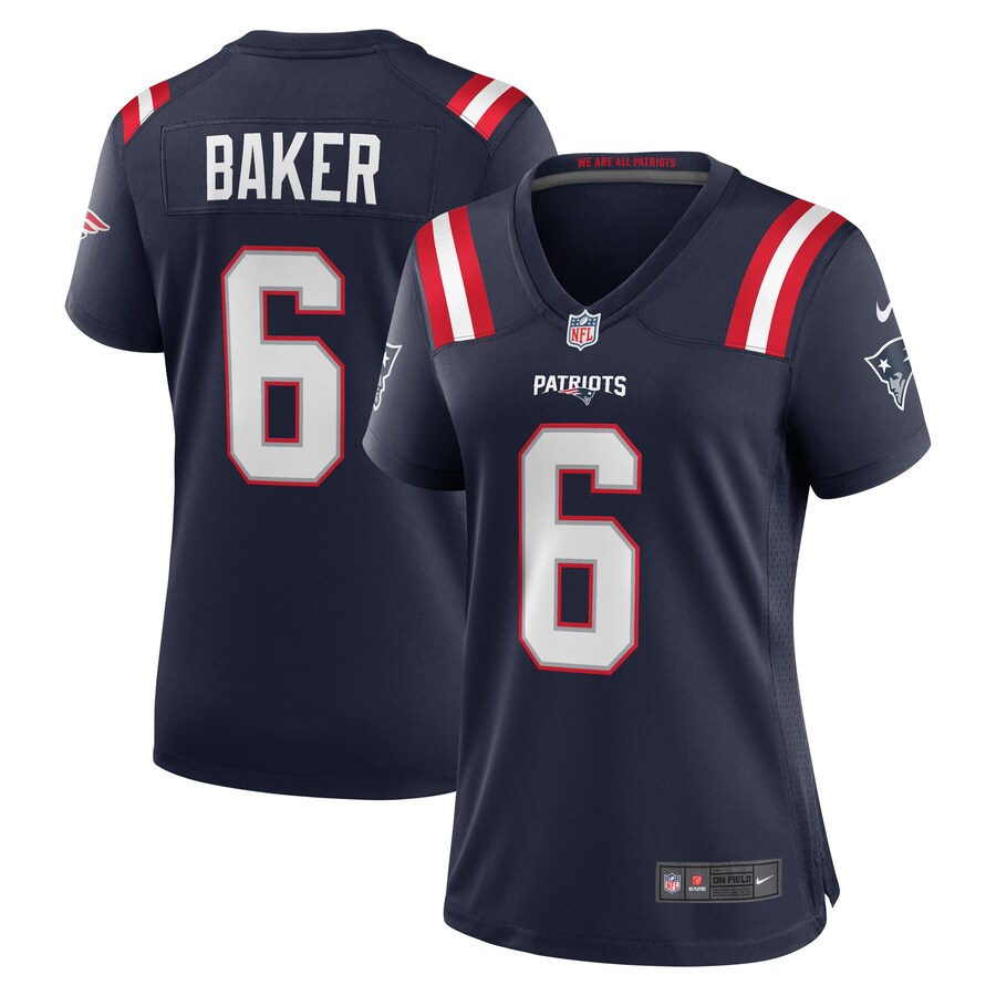 Women's New England Patriots Javon Baker Nike Navy Game Jersey