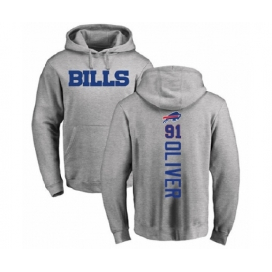 Football Buffalo Bills #91 Ed Oliver Royal Blue Backer Pullover Hoodie