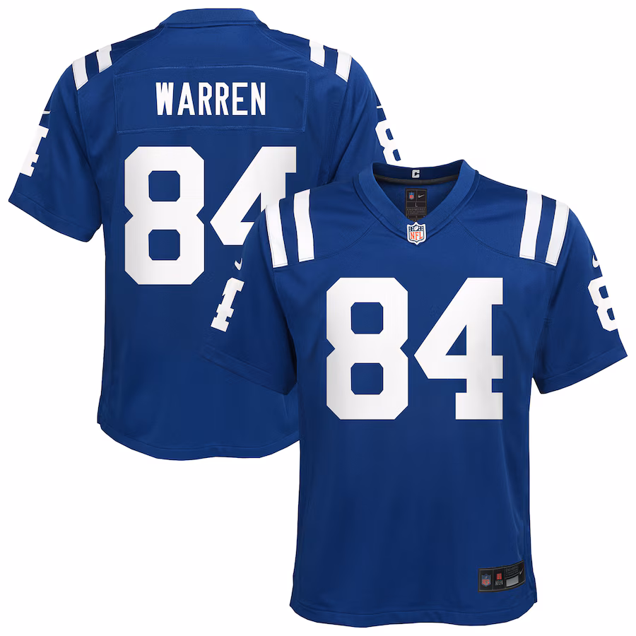Youth Indianapolis Colts Tyler Warren Nike Royal Team Game Jersey
