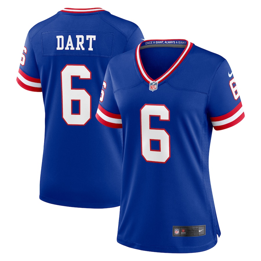 Women's New York Giants Jaxson Dart Nike Royal Alternate 2 Classic Game Jersey