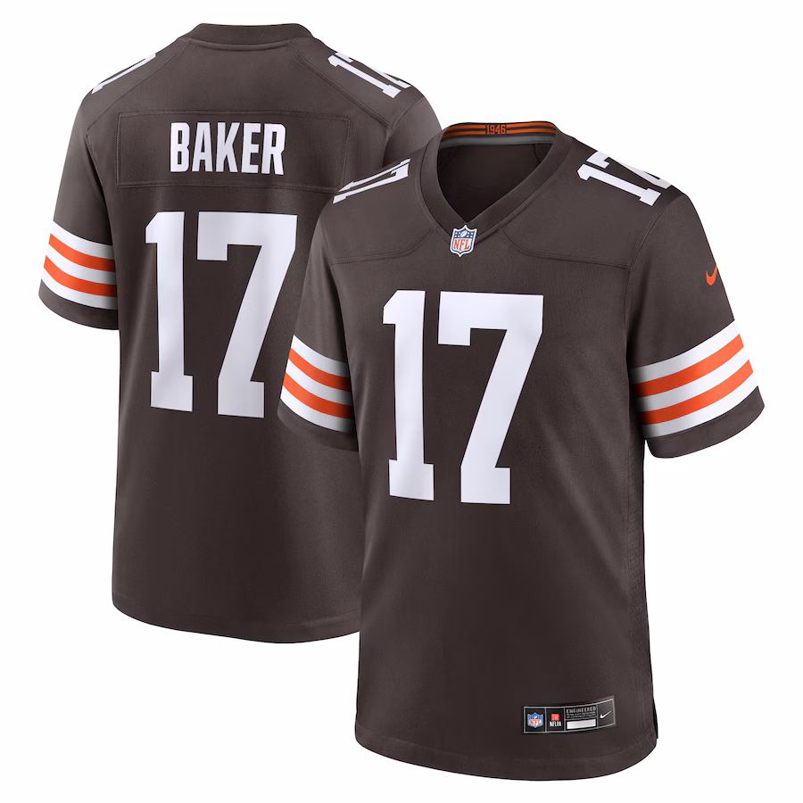 Men's Cleveland Browns Jerome Baker Nike Brown Team Game Jersey