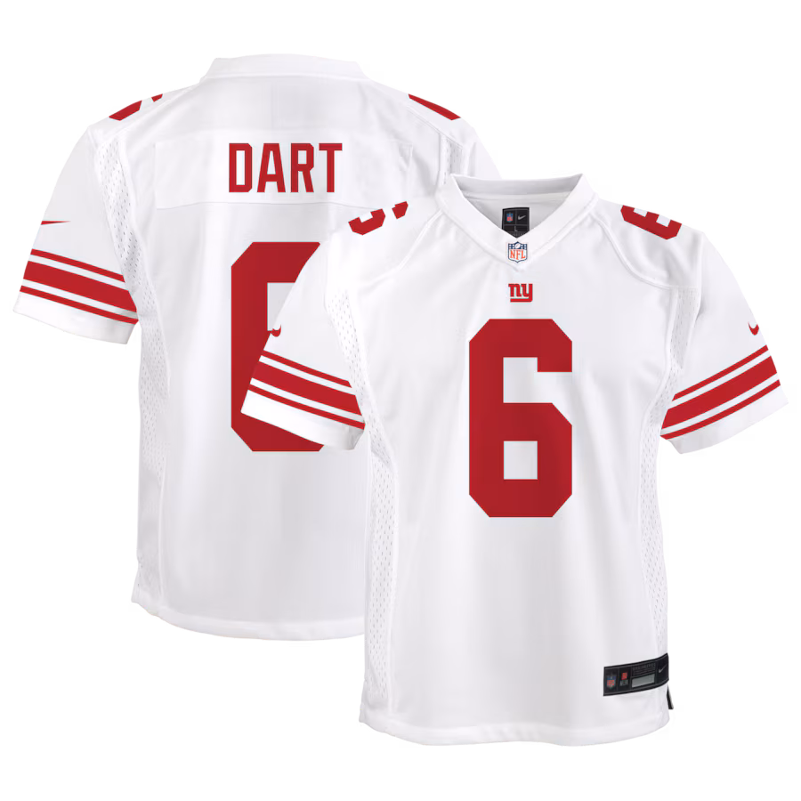 Youth New York Giants Jaxson Dart Nike White Game Jersey