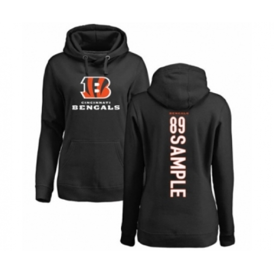 Football Women's Cincinnati Bengals #89 Drew Sample Black Backer Pullover Hoodie