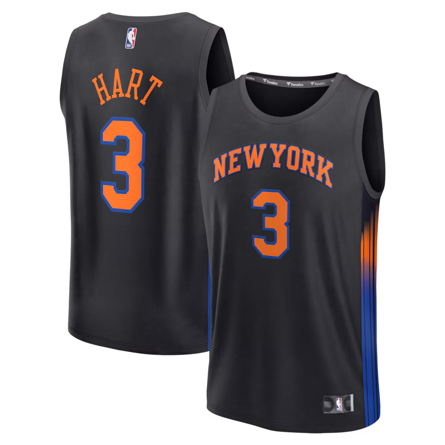 Men's New York Knicks Josh Hart Fanatics Black Fast Break Jersey - Statement Edition