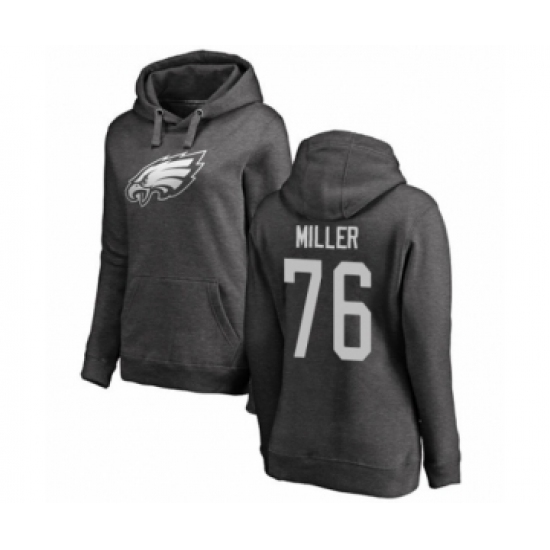 Women's Philadelphia Eagles #76 Shareef Miller Ash One Color Pullover Hoodie