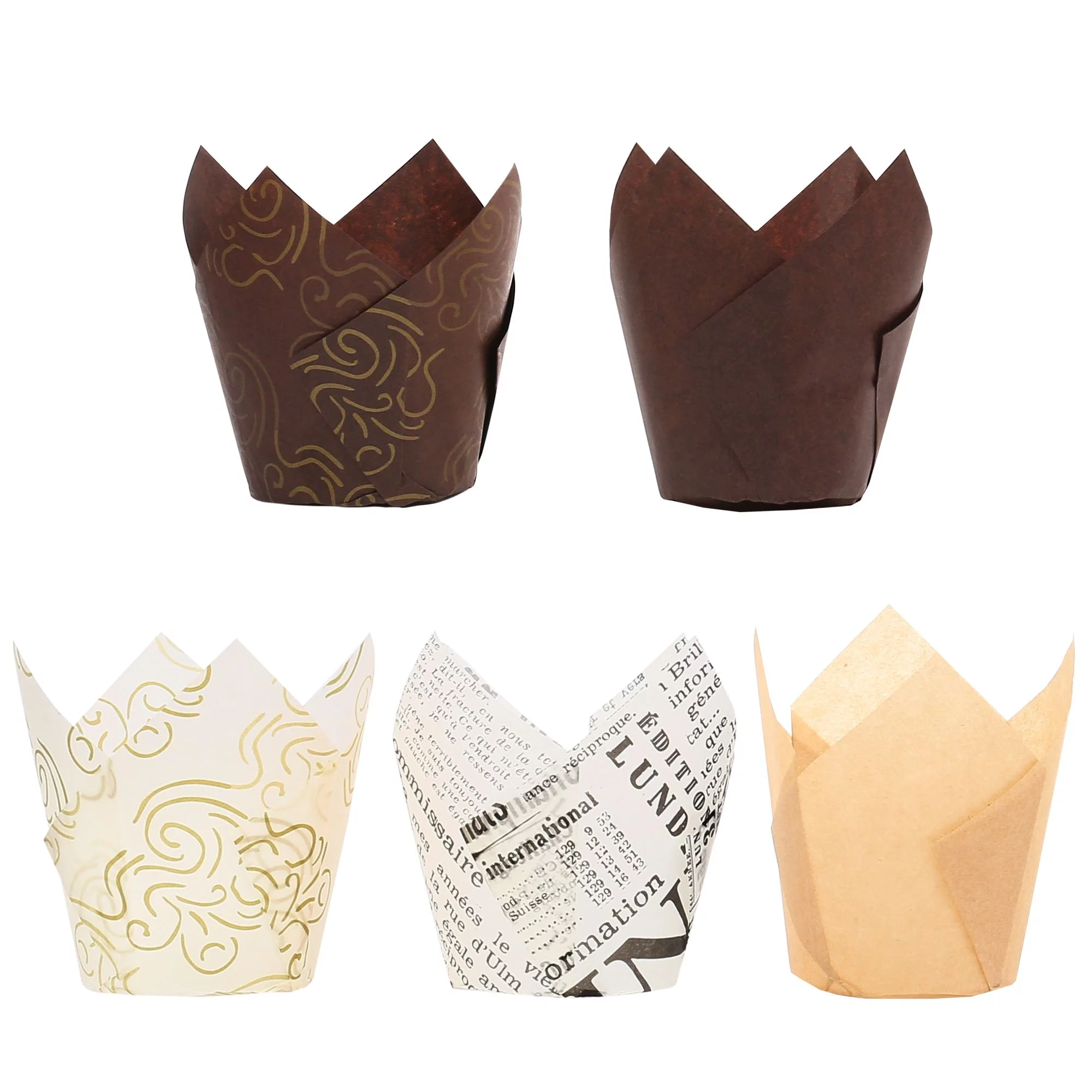 LotFancy 200 Tulip Cupcake Liners, Muffin Cupcake Paper Wrappers, Multicolor - Curated Treasures Market
