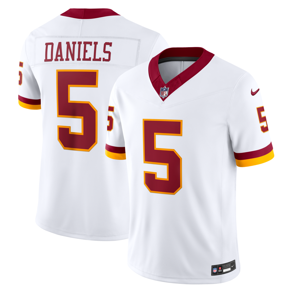 Men's Washington Commanders Jayden Daniels Nike White Super Bowl Era Vapor F.U.S.E. Sewn Down Limited Jersey