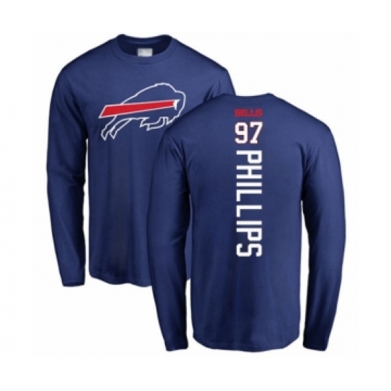 Football Buffalo Bills #97 Jordan Phillips Royal Blue Backer Long Sleeve T-Shirt