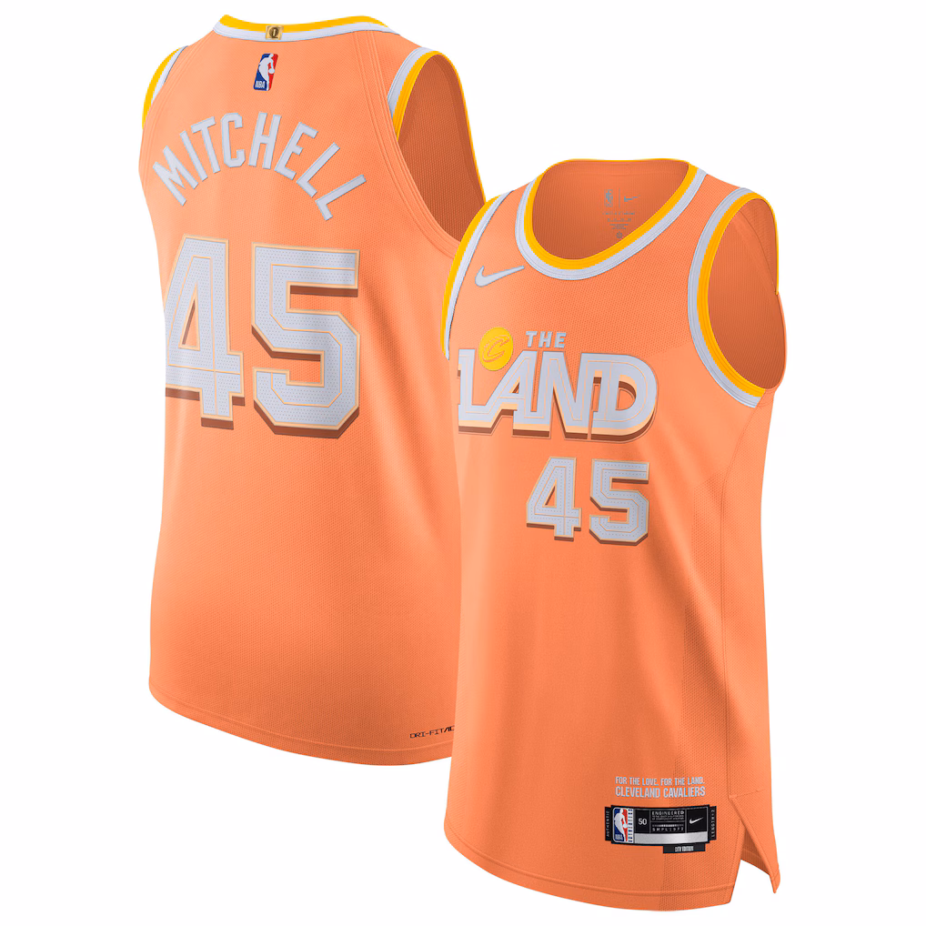 Unisex Cleveland Cavaliers Donovan Mitchell Nike Orange 2025/26 Authentic Jersey - City Edition
