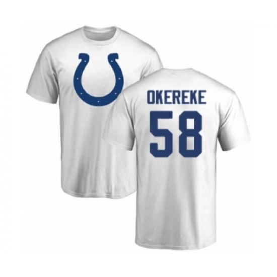 Football Indianapolis Colts #58 Bobby Okereke White Name & Number Logo T-Shirt