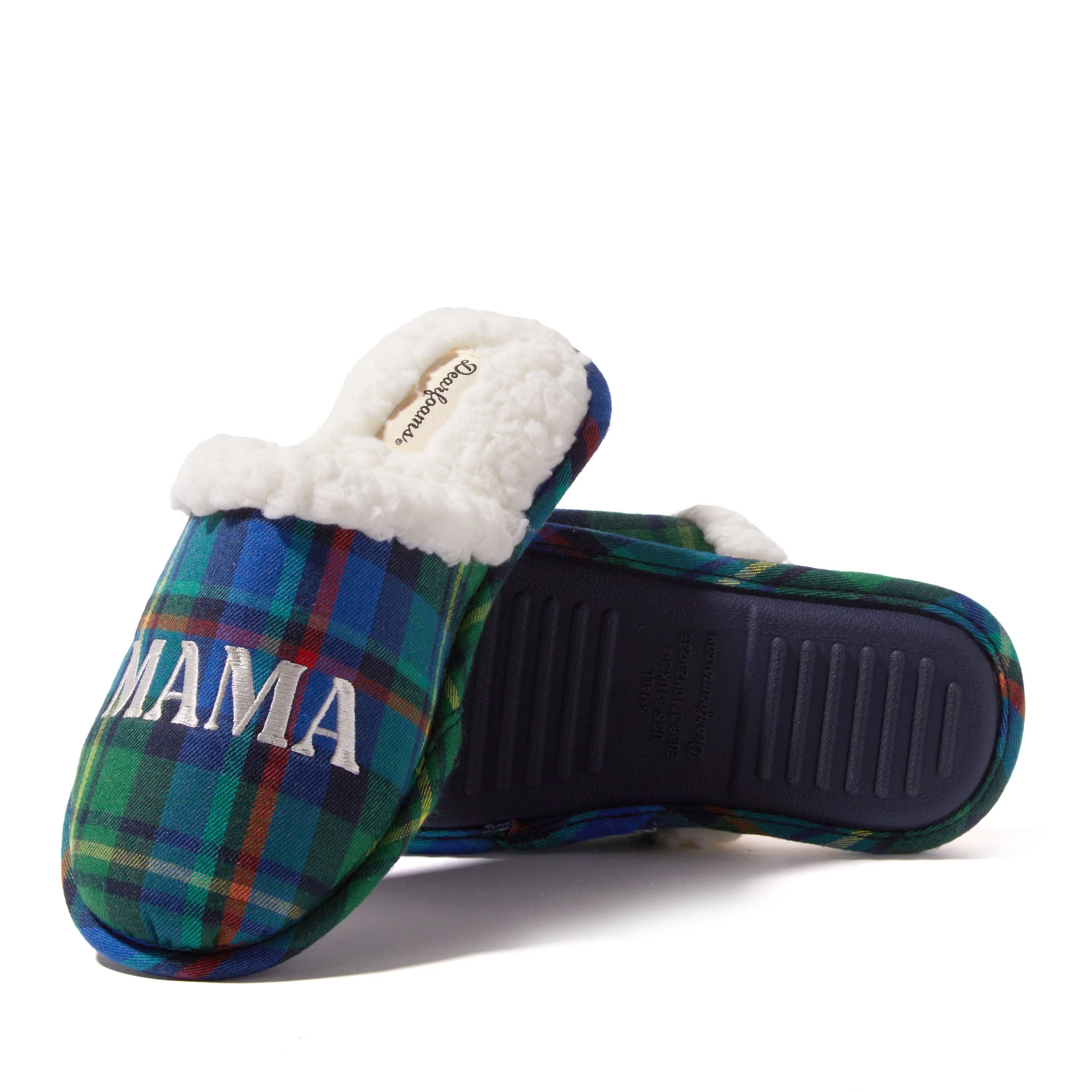 Dearfoams Women's Mama Bear Plaid Scuff Slipper - Curated Treasures Market
