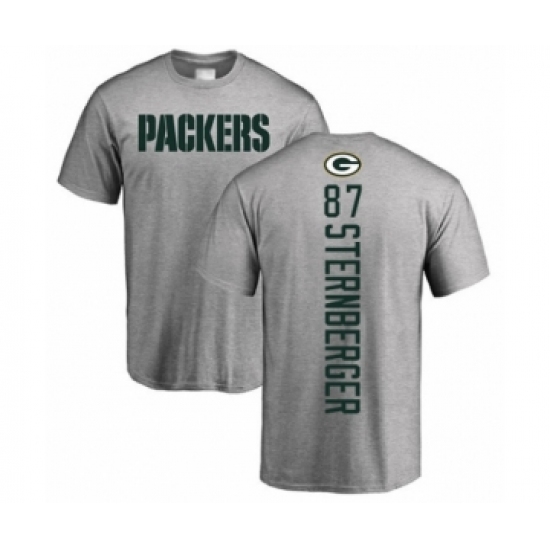 Football Green Bay Packers #87 Jace Sternberger Ash Backer T-Shirt