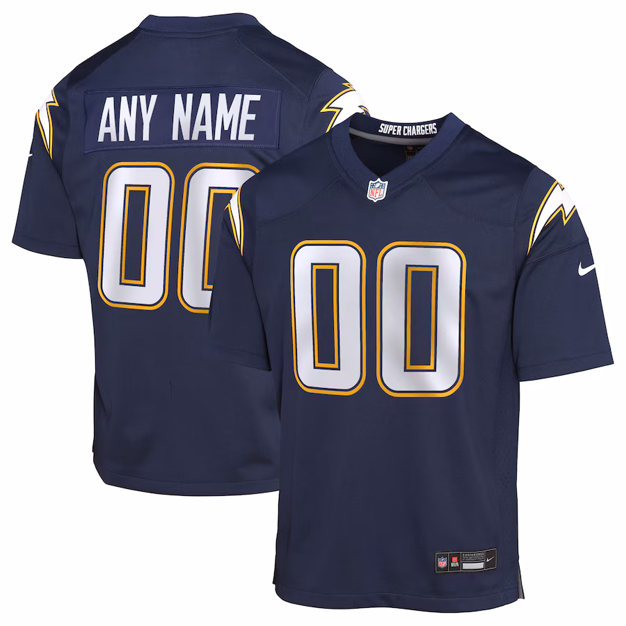Youth Los Angeles Chargers Nike Navy Alternate Super Chargers Game Custom Jersey
